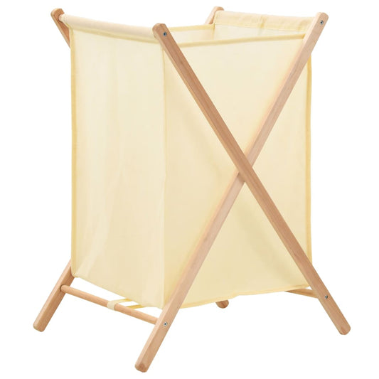 Wasmand 42x41x64 cm cederhout en stof beige is nu te koop bij PeponiXL, paradijselijk wonen!