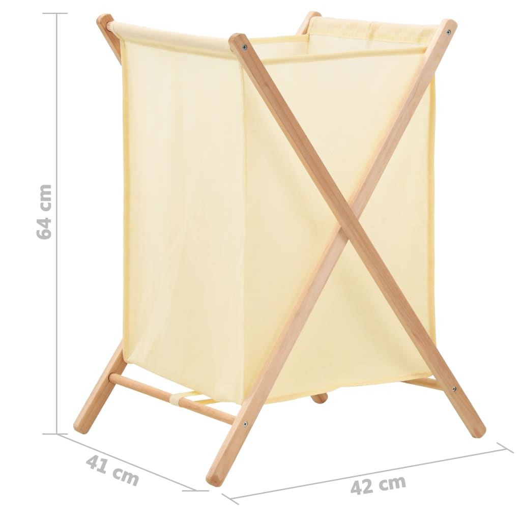 Wasmand 42x41x64 cm cederhout en stof beige is nu te koop bij PeponiXL, paradijselijk wonen!