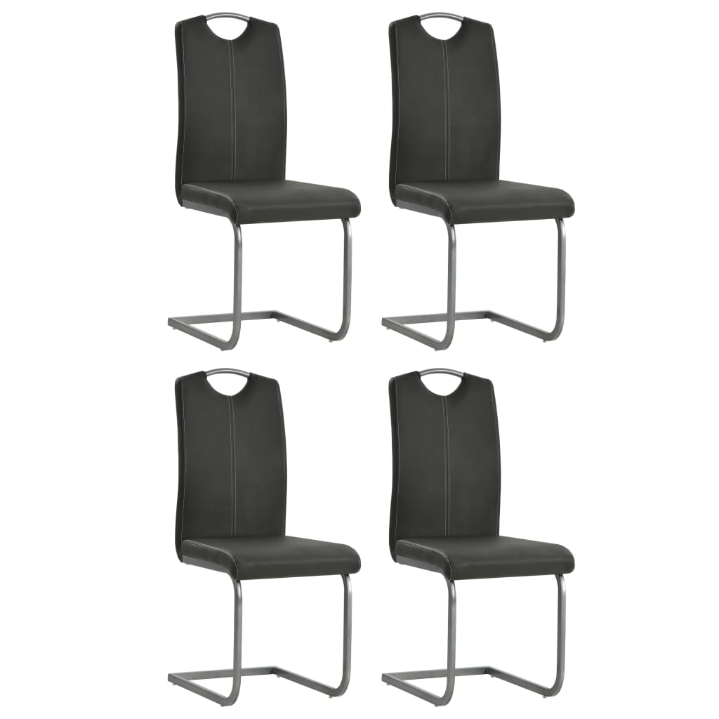 Eetkamerstoelen 4 st kunstleer grijs is nu te koop bij PeponiXL, paradijselijk wonen!
