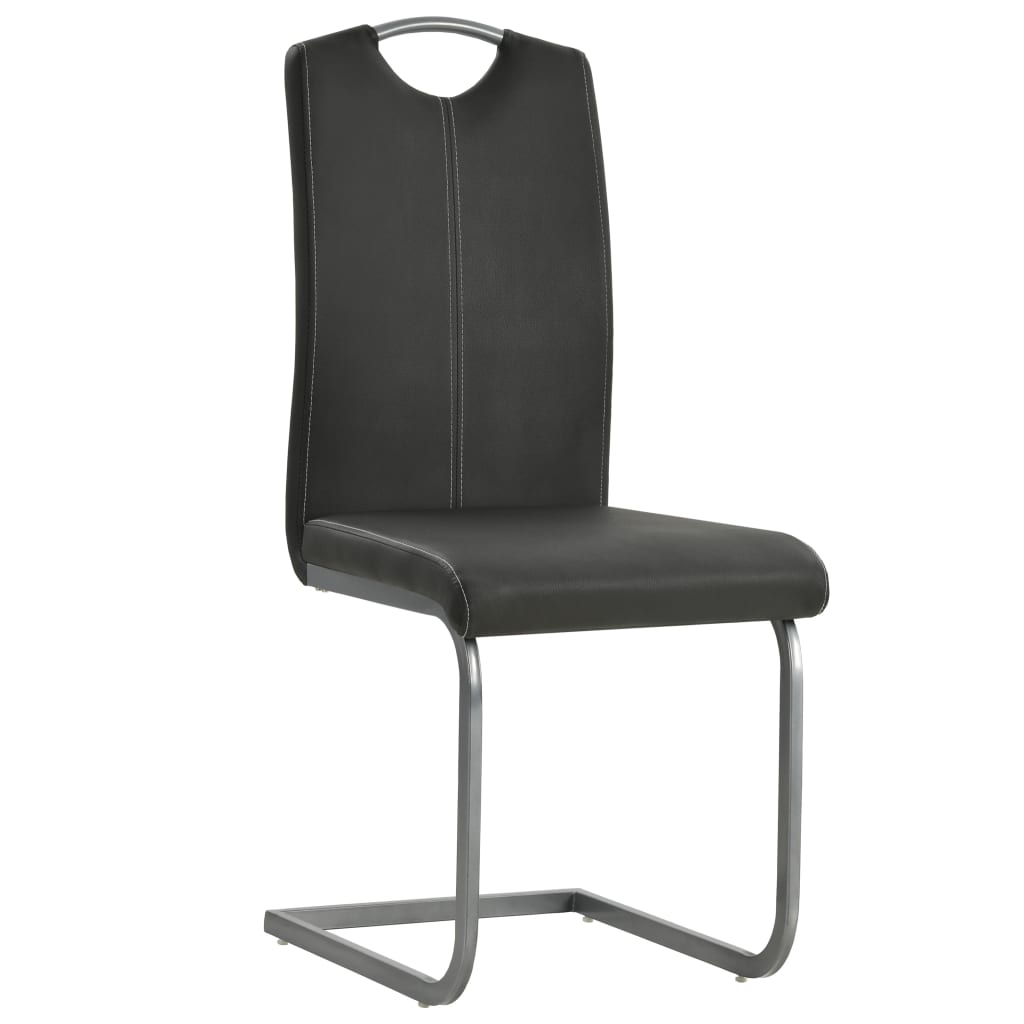Eetkamerstoelen 4 st kunstleer grijs is nu te koop bij PeponiXL, paradijselijk wonen!