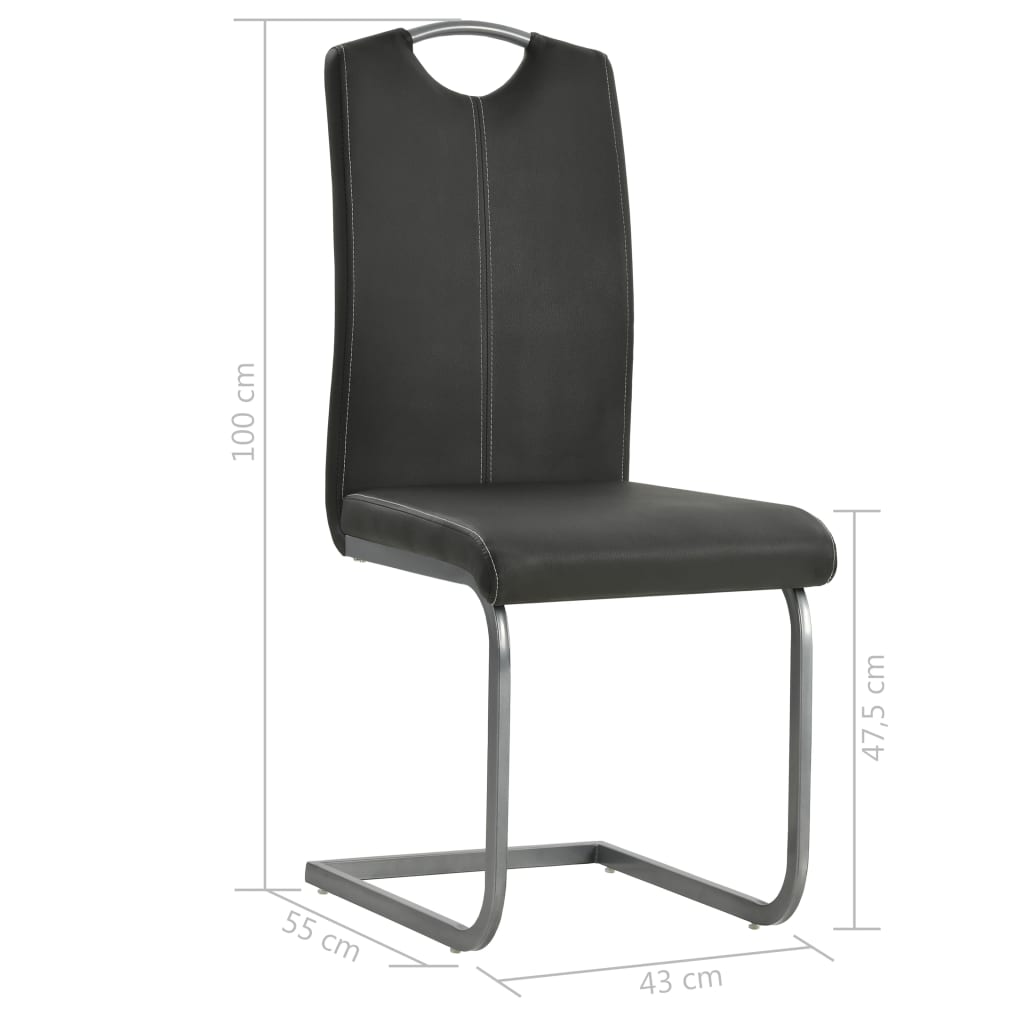 Eetkamerstoelen 4 st kunstleer grijs is nu te koop bij PeponiXL, paradijselijk wonen!