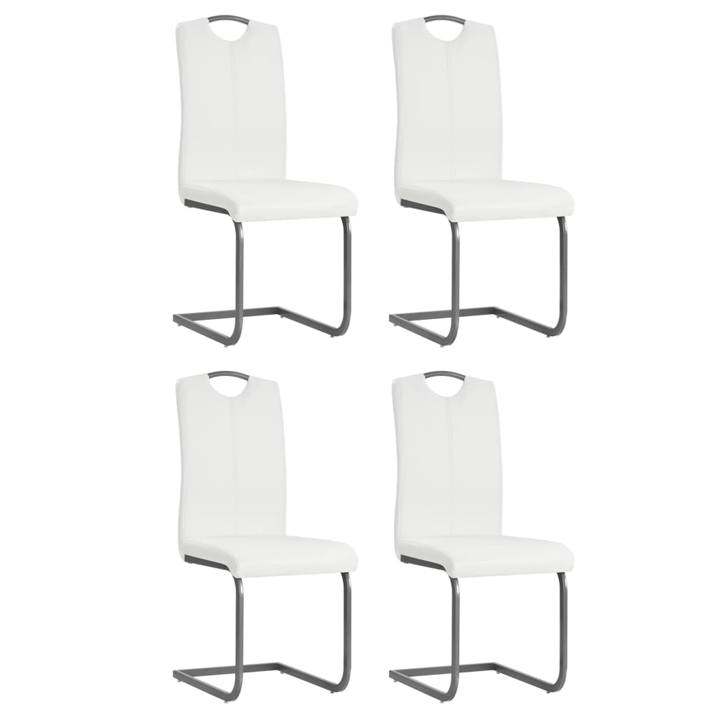 Eetkamerstoelen 4 st kunstleer wit is nu te koop bij PeponiXL, paradijselijk wonen!