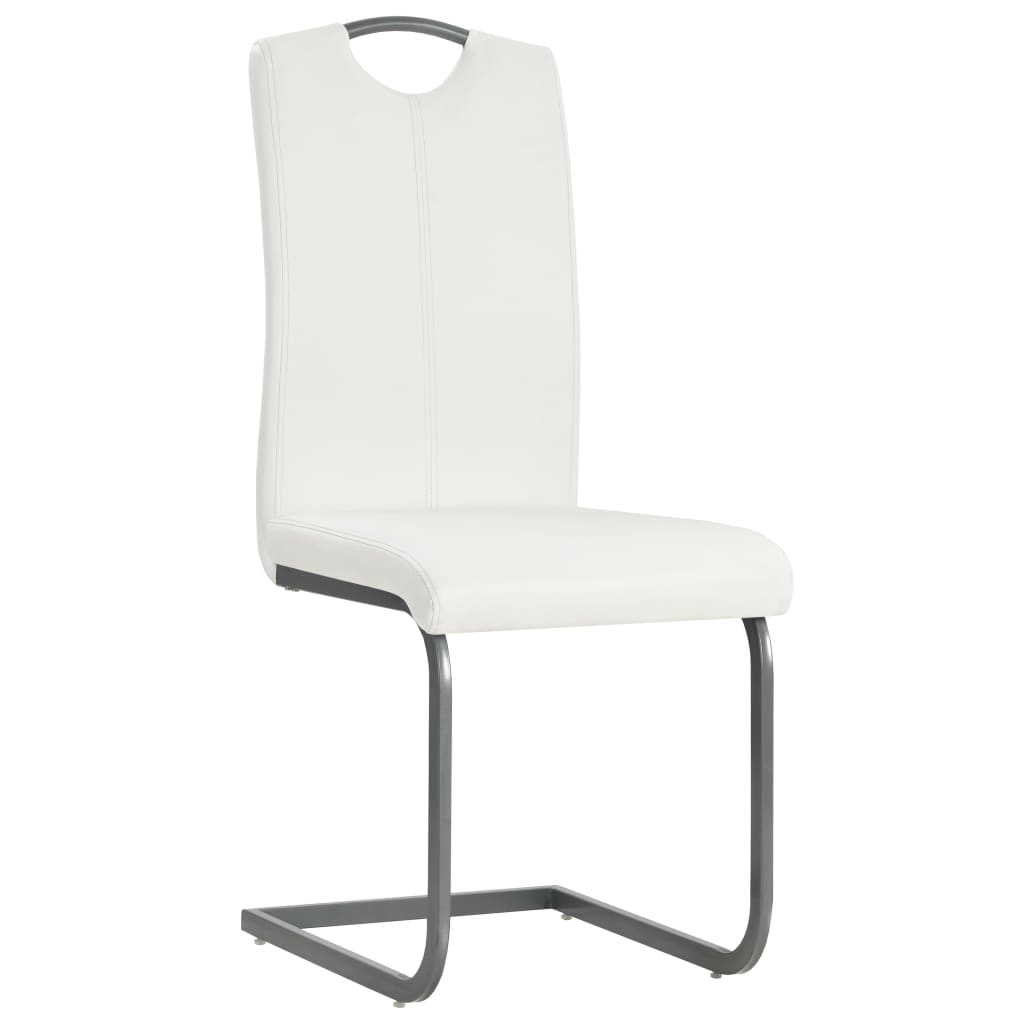 Eetkamerstoelen 4 st kunstleer wit is nu te koop bij PeponiXL, paradijselijk wonen!