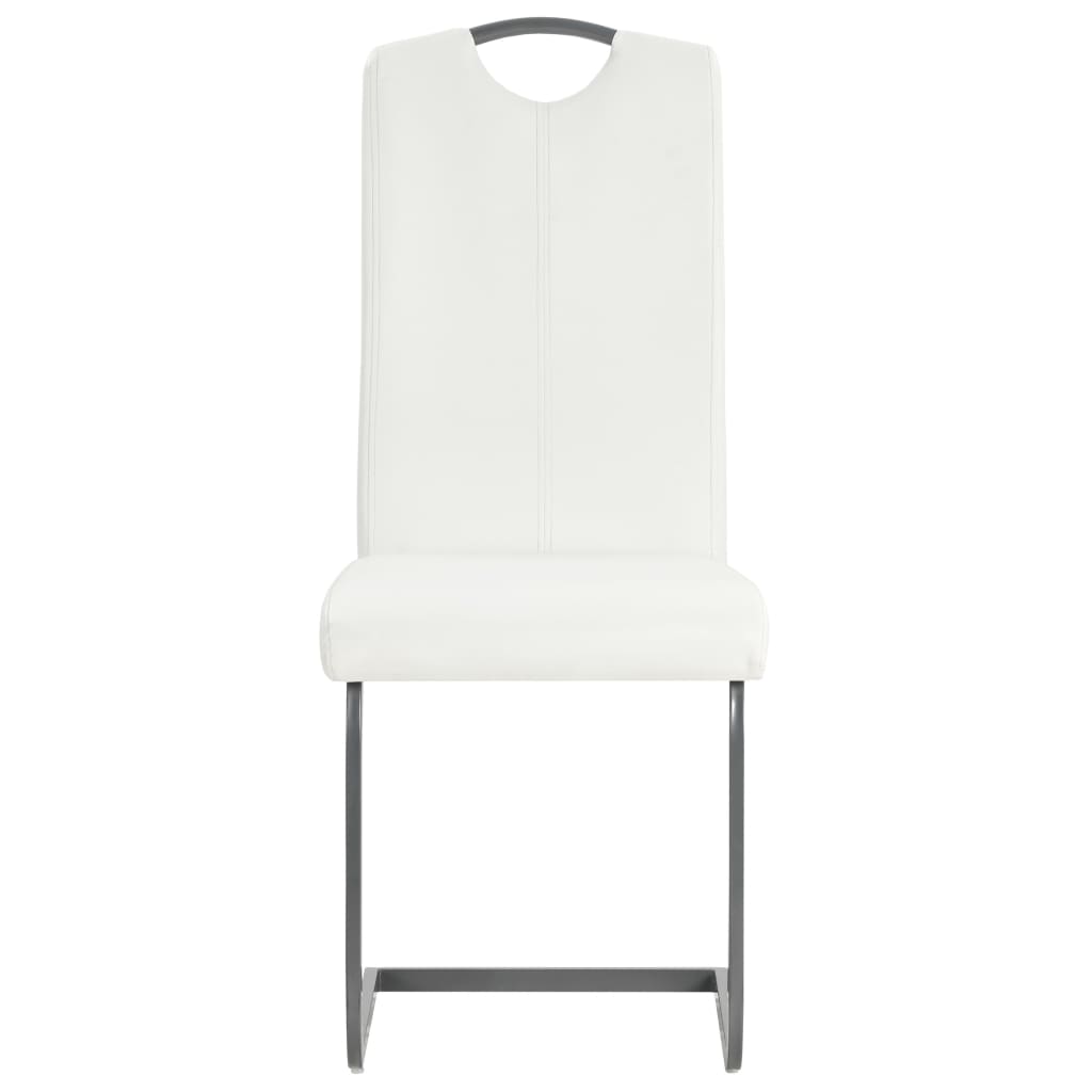 Eetkamerstoelen 4 st kunstleer wit is nu te koop bij PeponiXL, paradijselijk wonen!