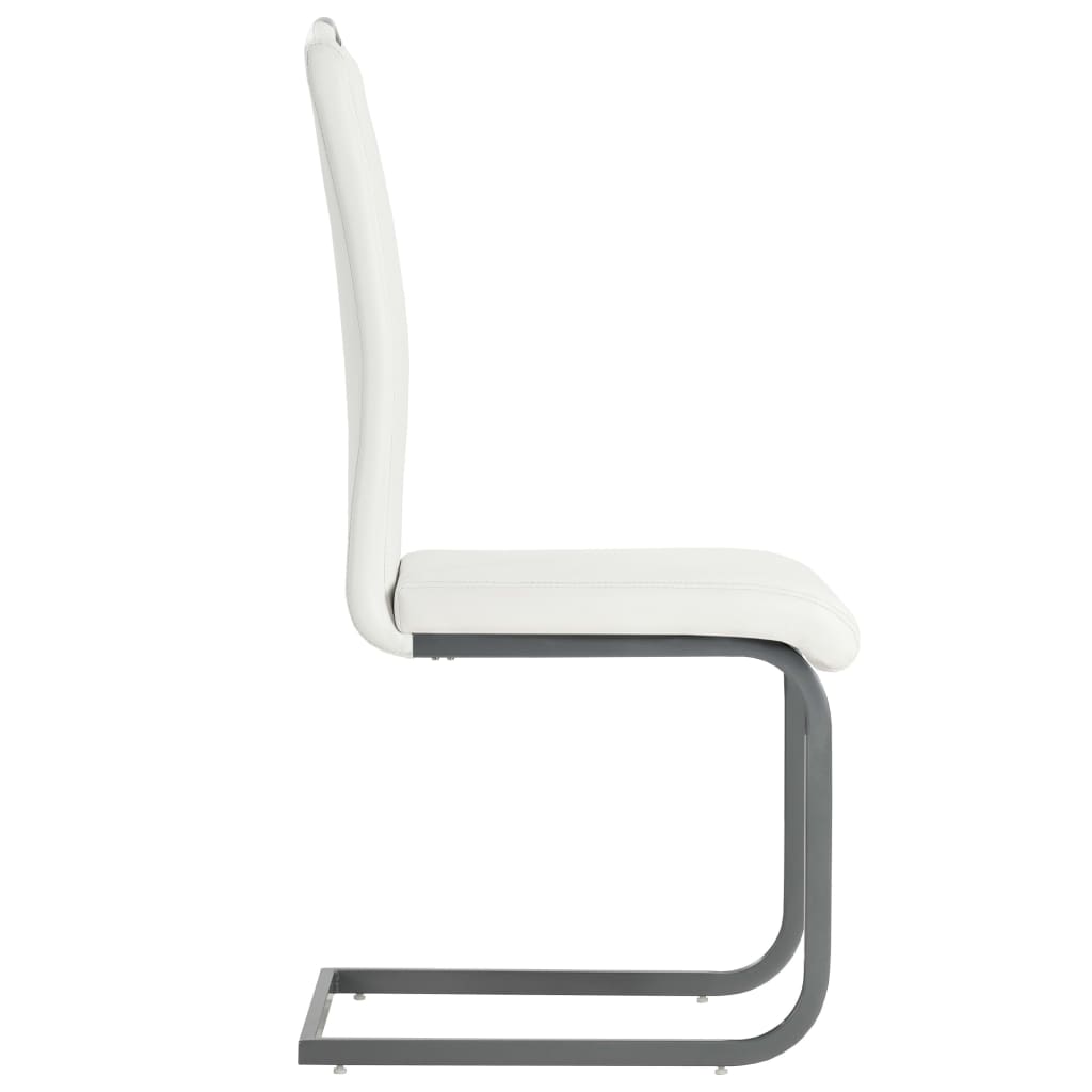Eetkamerstoelen 4 st kunstleer wit is nu te koop bij PeponiXL, paradijselijk wonen!