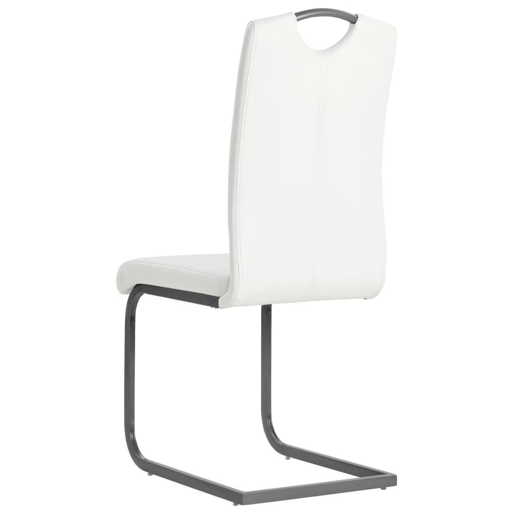Eetkamerstoelen 4 st kunstleer wit is nu te koop bij PeponiXL, paradijselijk wonen!