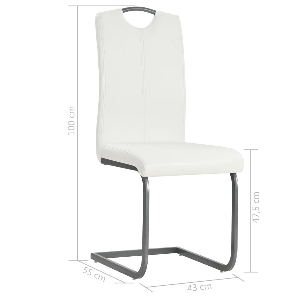 Eetkamerstoelen 4 st kunstleer wit is nu te koop bij PeponiXL, paradijselijk wonen!
