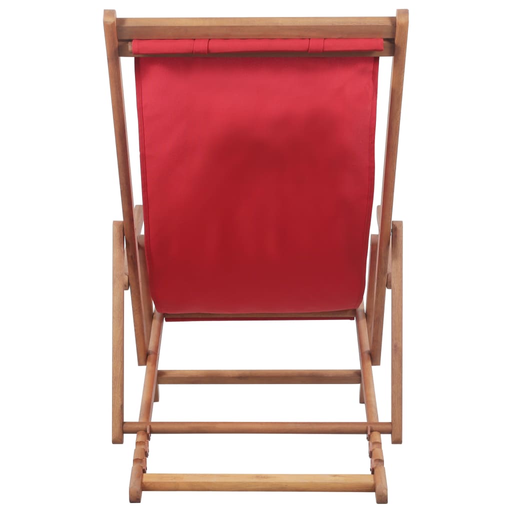 Strandstoel inklapbaar stof en houten frame rood is nu te koop bij PeponiXL, paradijselijk wonen!