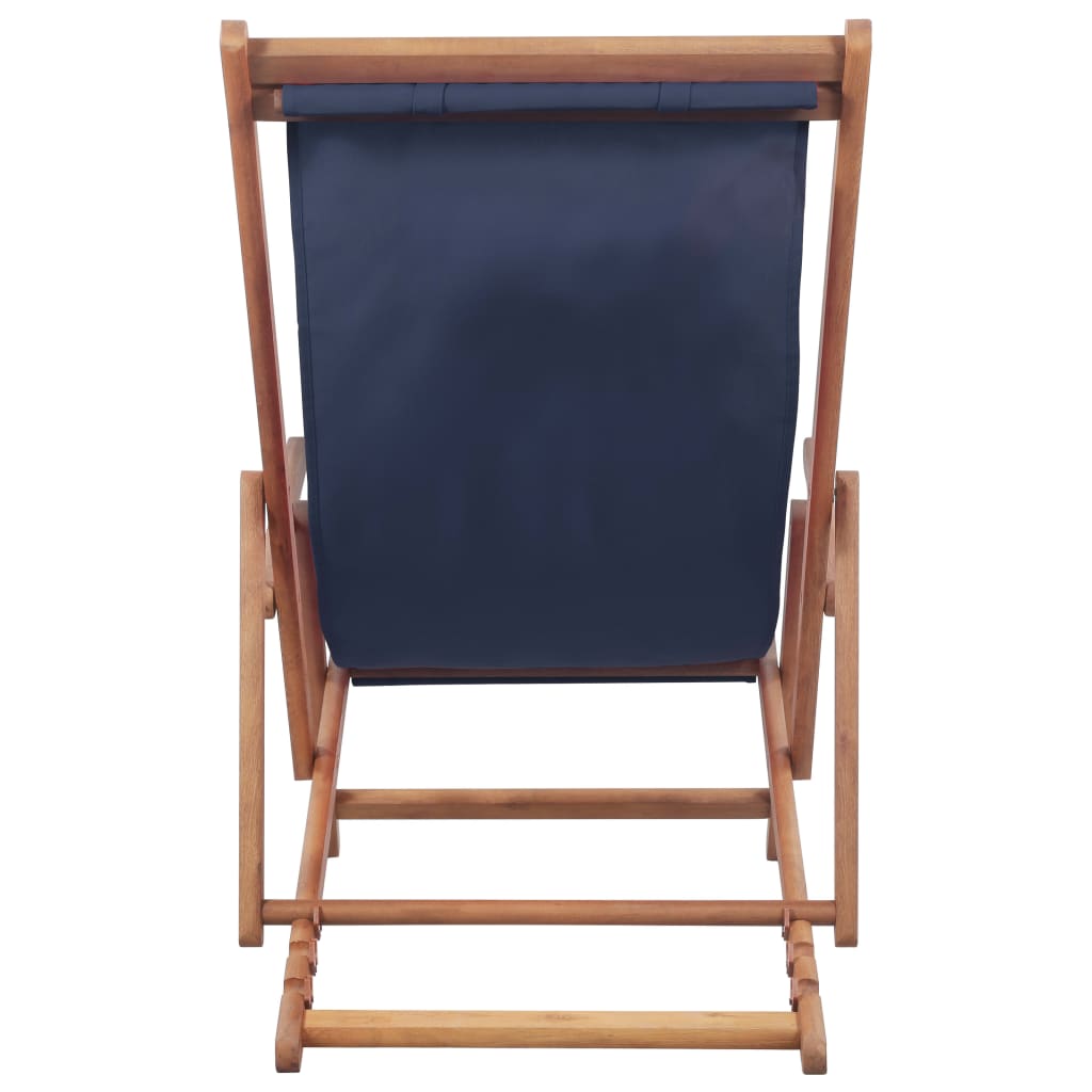 Strandstoel inklapbaar stof en houten frame blauw is nu te koop bij PeponiXL, paradijselijk wonen!