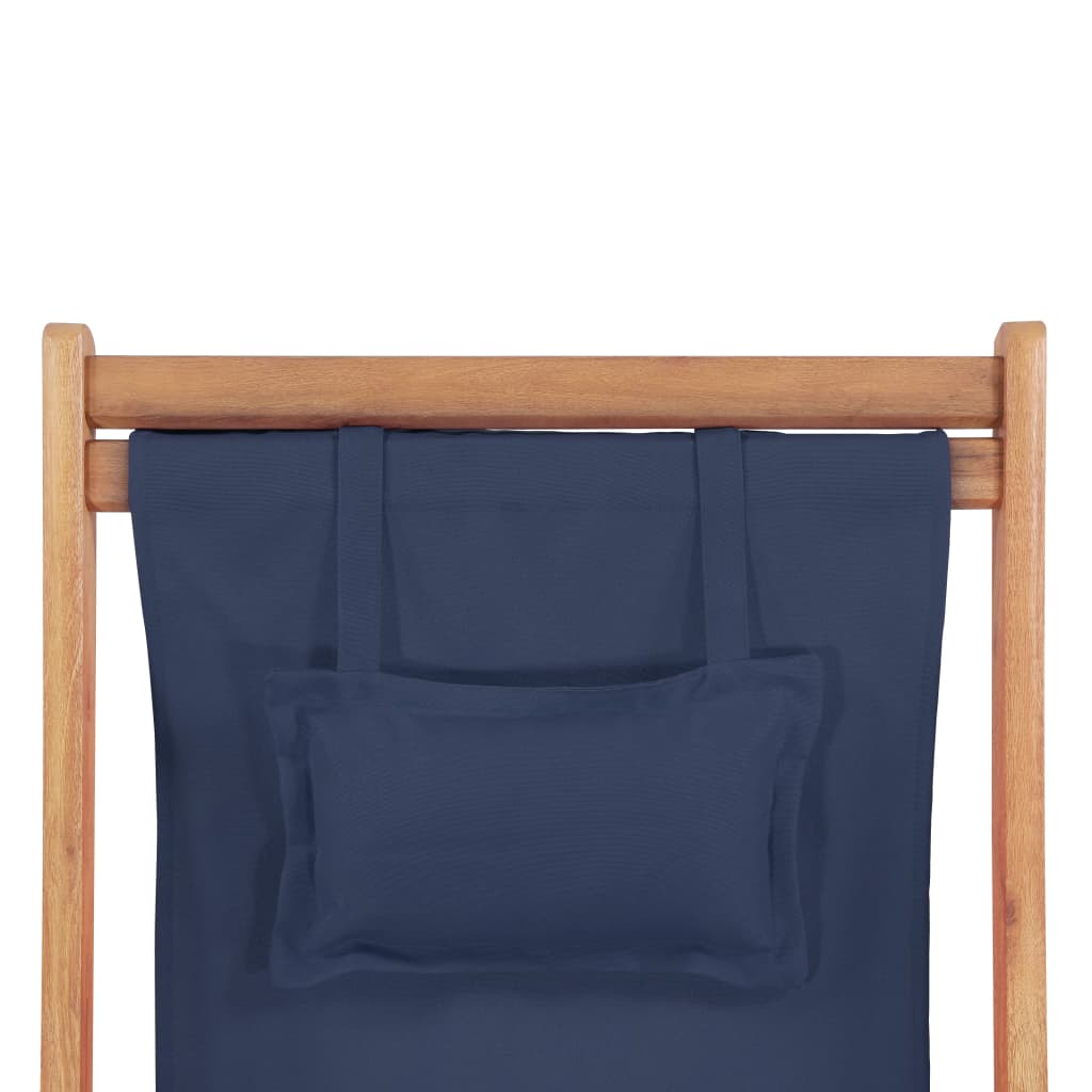 Strandstoel inklapbaar stof en houten frame blauw is nu te koop bij PeponiXL, paradijselijk wonen!