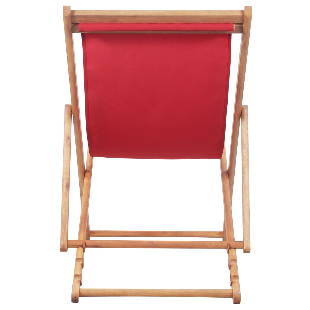 Strandstoel inklapbaar stof en houten frame rood is nu te koop bij PeponiXL, paradijselijk wonen!