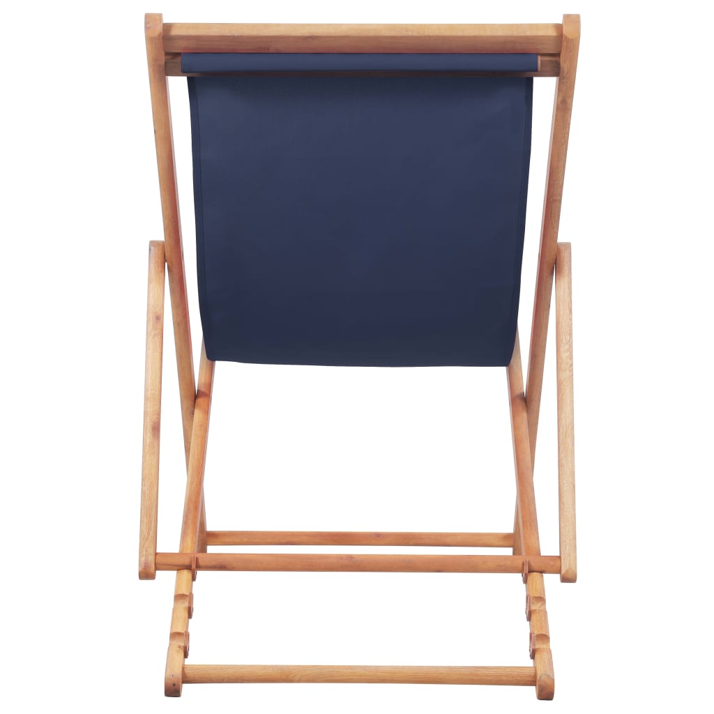 Strandstoel inklapbaar stof en houten frame blauw is nu te koop bij PeponiXL, paradijselijk wonen!