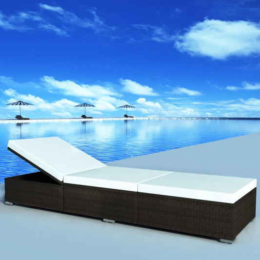 Ligbed met kussen poly rattan bruin is nu te koop bij PeponiXL, paradijselijk wonen!