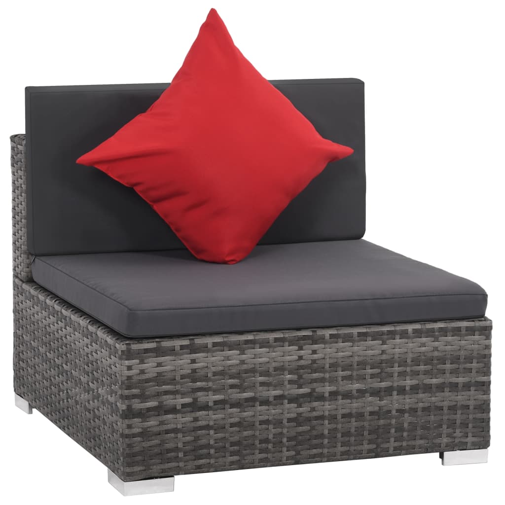 8-delige Loungeset met kussens poly rattan grijs is nu te koop bij PeponiXL, paradijselijk wonen!