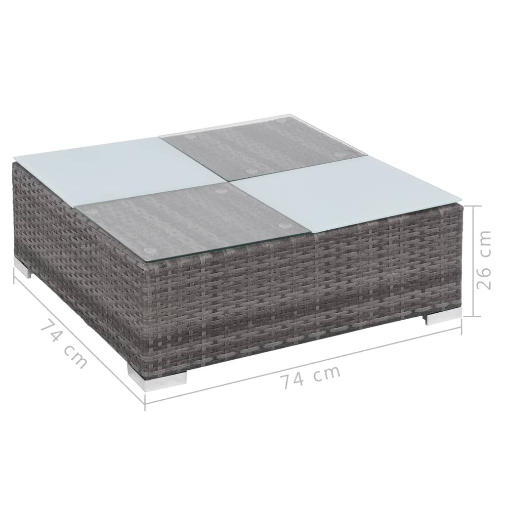 8-delige Loungeset met kussens poly rattan grijs is nu te koop bij PeponiXL, paradijselijk wonen!