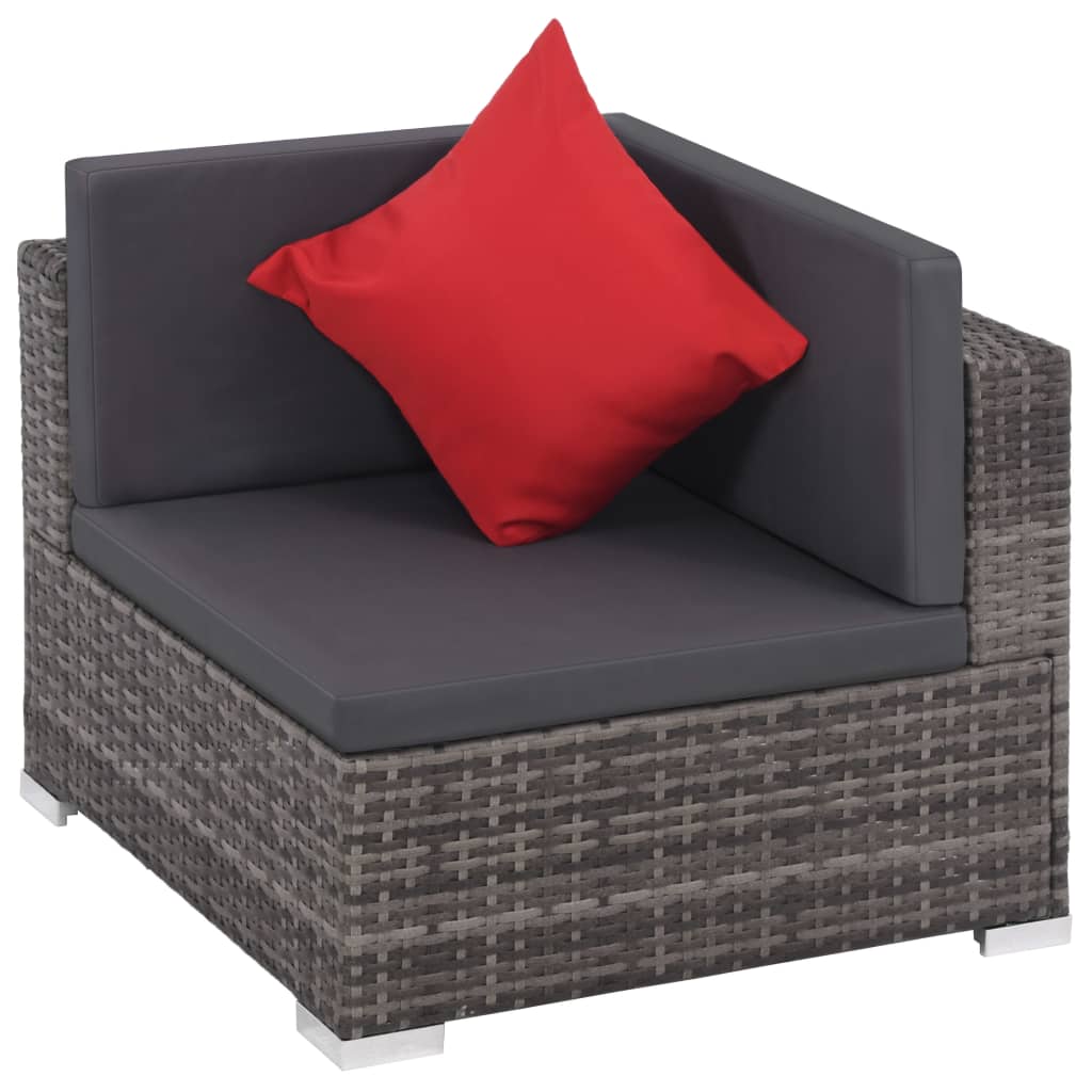 8-delige Loungeset met kussens poly rattan grijs is nu te koop bij PeponiXL, paradijselijk wonen!