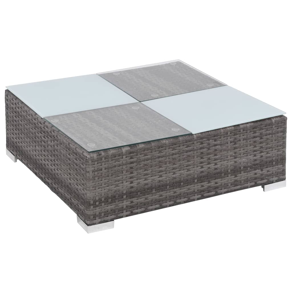 8-delige Loungeset met kussens poly rattan grijs is nu te koop bij PeponiXL, paradijselijk wonen!