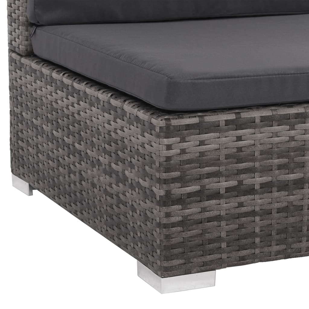8-delige Loungeset met kussens poly rattan grijs is nu te koop bij PeponiXL, paradijselijk wonen!