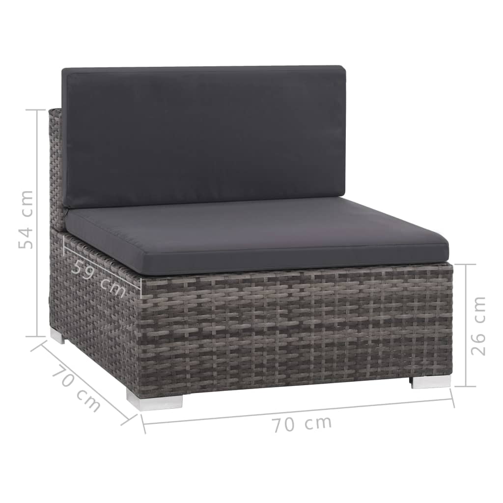 8-delige Loungeset met kussens poly rattan grijs is nu te koop bij PeponiXL, paradijselijk wonen!
