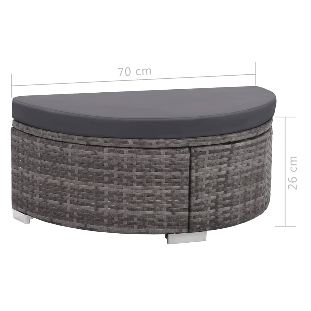 8-delige Loungeset met kussens poly rattan grijs is nu te koop bij PeponiXL, paradijselijk wonen!
