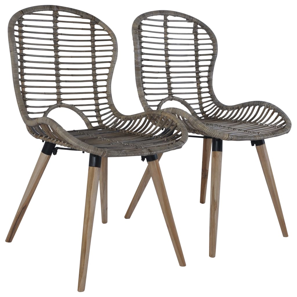 Eetkamerstoelen 2 st natuurlijk rattan bruin is nu te koop bij PeponiXL, paradijselijk wonen!