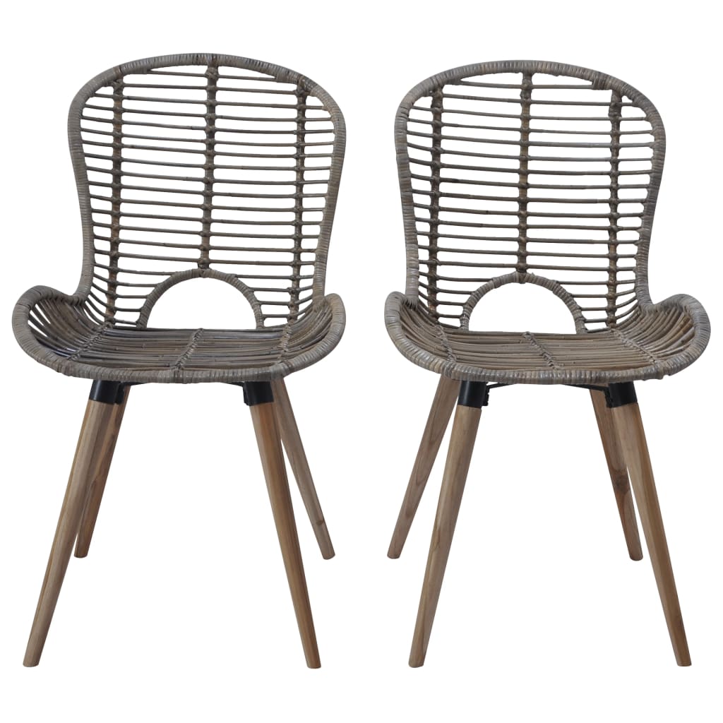 Eetkamerstoelen 2 st natuurlijk rattan bruin is nu te koop bij PeponiXL, paradijselijk wonen!