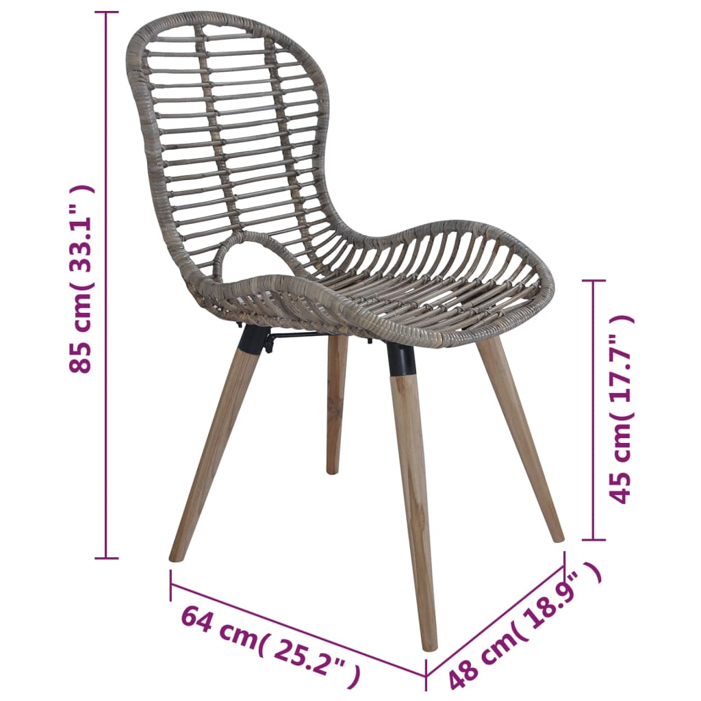 Eetkamerstoelen 2 st natuurlijk rattan bruin is nu te koop bij PeponiXL, paradijselijk wonen!
