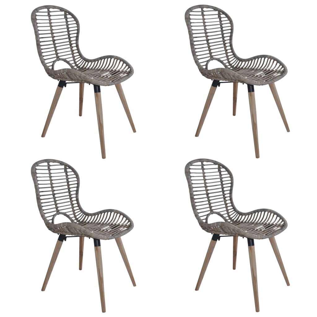 Eetkamerstoelen 4 st natuurlijk rattan bruin is nu te koop bij PeponiXL, paradijselijk wonen!