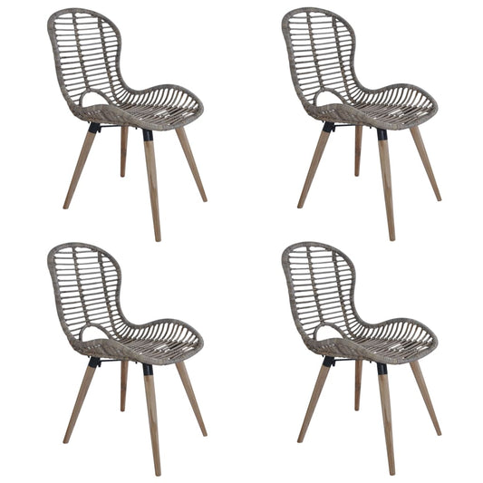 Eetkamerstoelen 4 st natuurlijk rattan bruin is nu te koop bij PeponiXL, paradijselijk wonen!