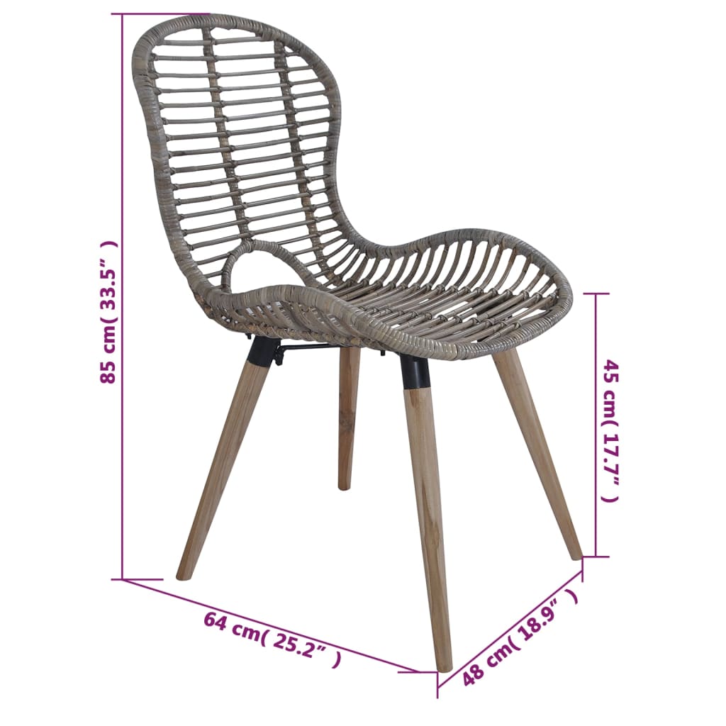 Eetkamerstoelen 4 st natuurlijk rattan bruin is nu te koop bij PeponiXL, paradijselijk wonen!