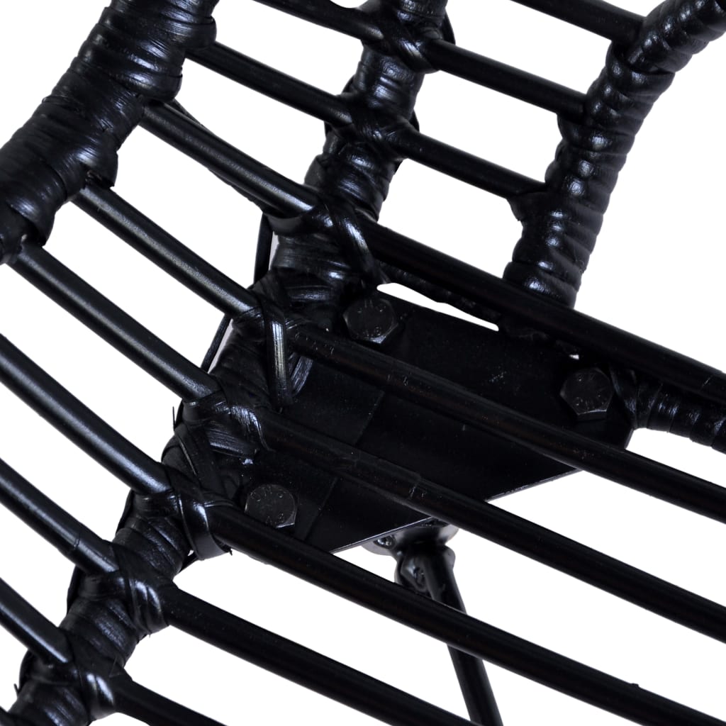 Eetkamerstoelen 2 st natuurlijk rattan zwart is nu te koop bij PeponiXL, paradijselijk wonen!