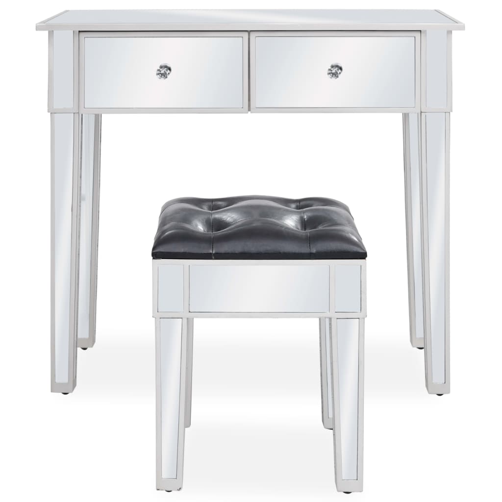 Kaptafel gespiegeld met kruk MDF en glas is nu te koop bij PeponiXL, paradijselijk wonen!
