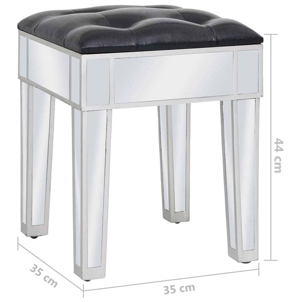 Kaptafel gespiegeld met kruk MDF en glas is nu te koop bij PeponiXL, paradijselijk wonen!