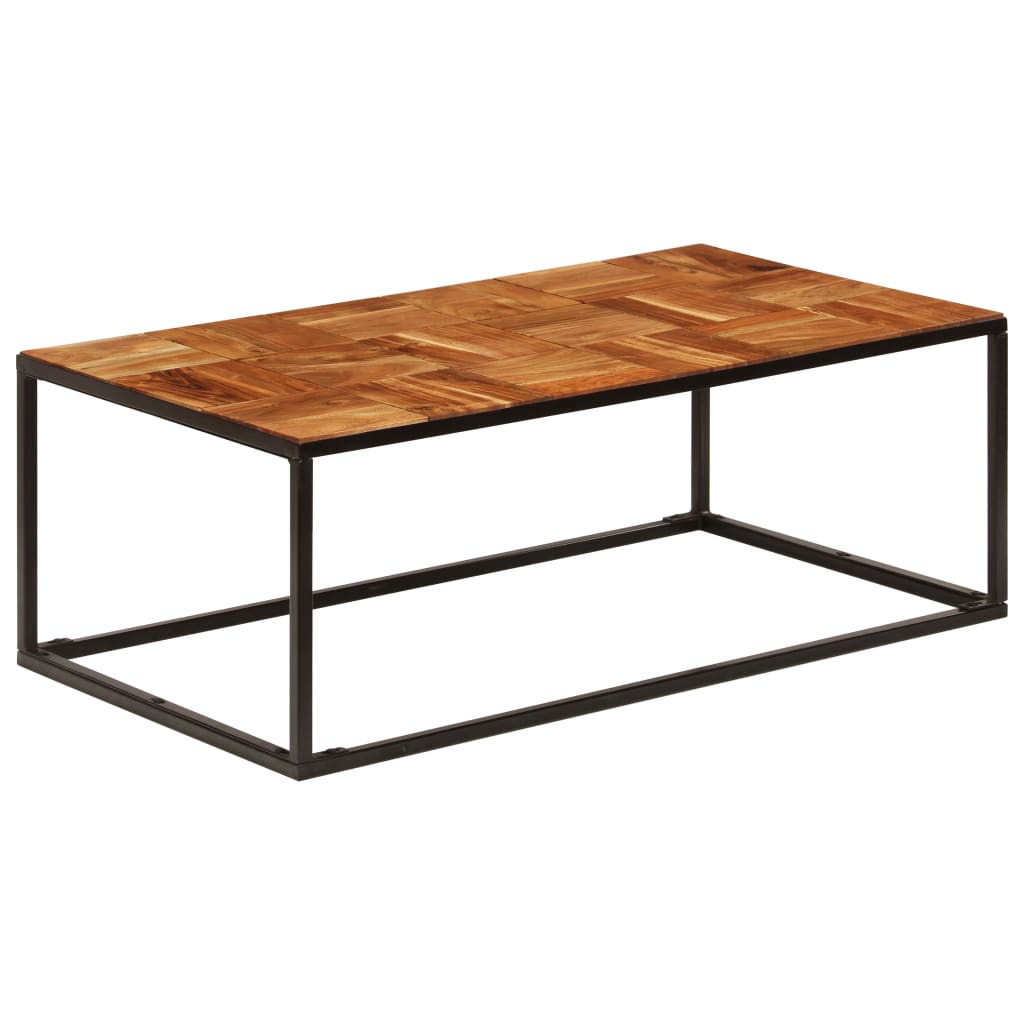 Salontafel 110x60x40 cm massief acaciahout en staal is nu te koop bij PeponiXL, paradijselijk wonen!