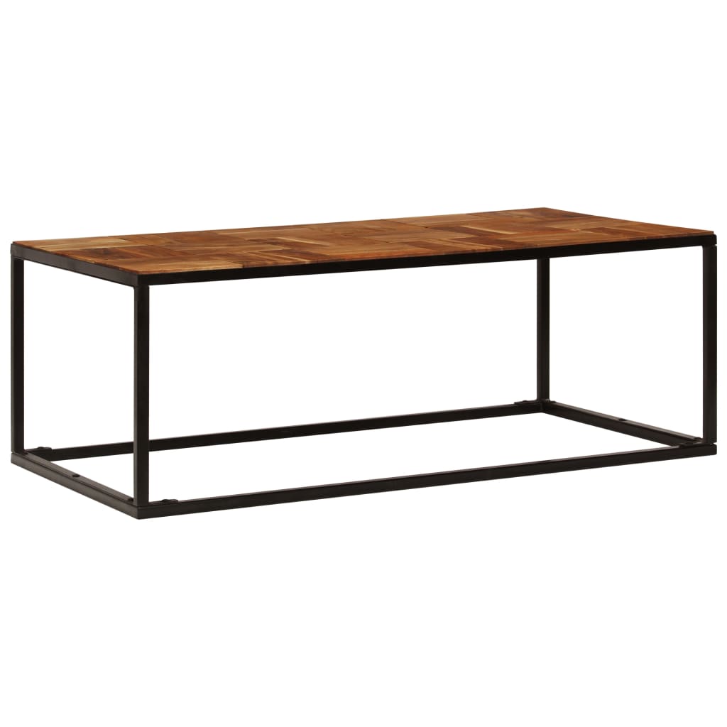 Salontafel 110x60x40 cm massief acaciahout en staal is nu te koop bij PeponiXL, paradijselijk wonen!