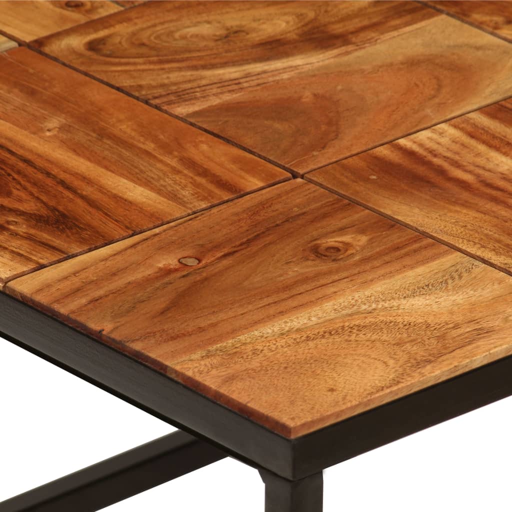 Salontafel 110x60x40 cm massief acaciahout en staal is nu te koop bij PeponiXL, paradijselijk wonen!