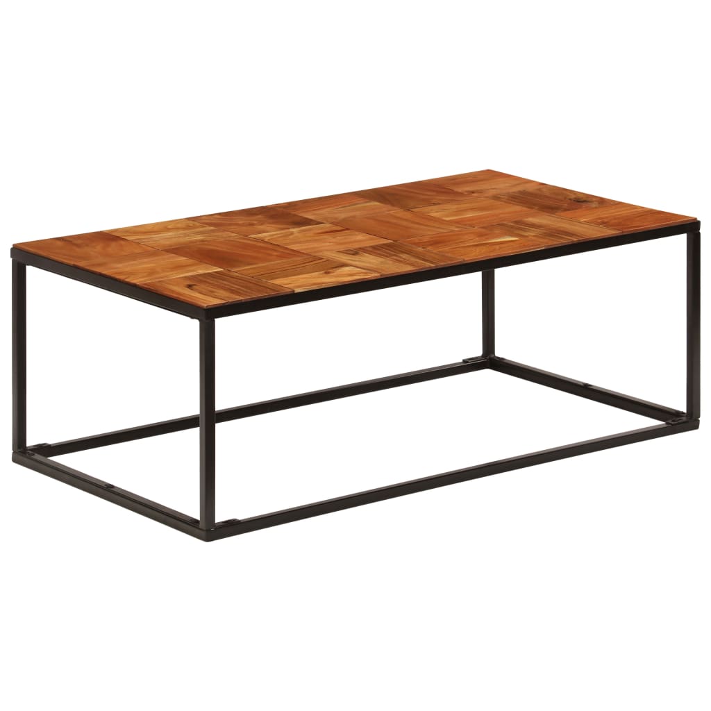 Salontafel 110x60x40 cm massief acaciahout en staal is nu te koop bij PeponiXL, paradijselijk wonen!
