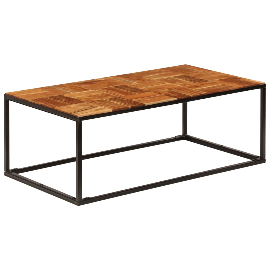 Salontafel 110x60x40 cm massief acaciahout en staal is nu te koop bij PeponiXL, paradijselijk wonen!