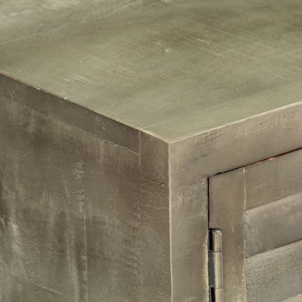 Tv-meubel 110x30x48 cm massief mangohout met messing grijs is nu te koop bij PeponiXL, paradijselijk wonen!