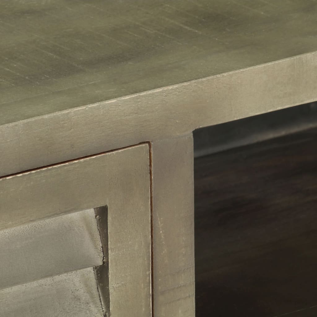 Tv-meubel 110x30x48 cm massief mangohout met messing grijs is nu te koop bij PeponiXL, paradijselijk wonen!