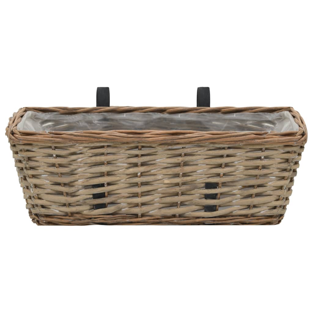 Balkonbakken 2 st 40 cm wicker met PE-voering is nu te koop bij PeponiXL, paradijselijk wonen!