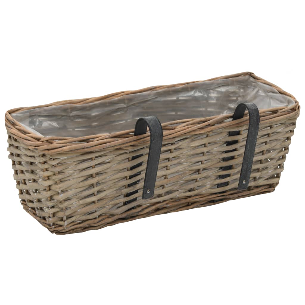Balkonbakken 2 st 40 cm wicker met PE-voering is nu te koop bij PeponiXL, paradijselijk wonen!