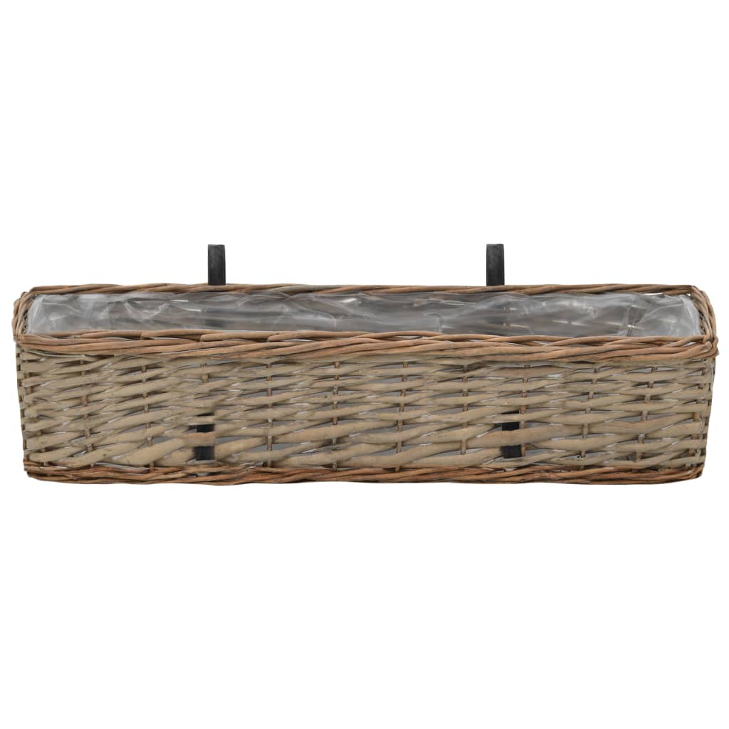 Balkonbakken 2 st 60 cm wicker met PE-voering is nu te koop bij PeponiXL, paradijselijk wonen!