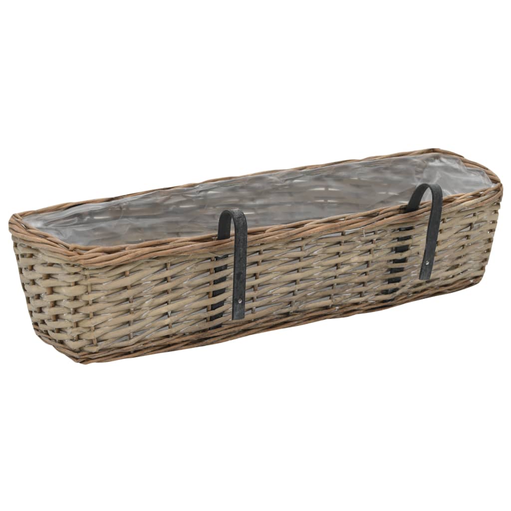 Balkonbakken 2 st 60 cm wicker met PE-voering is nu te koop bij PeponiXL, paradijselijk wonen!