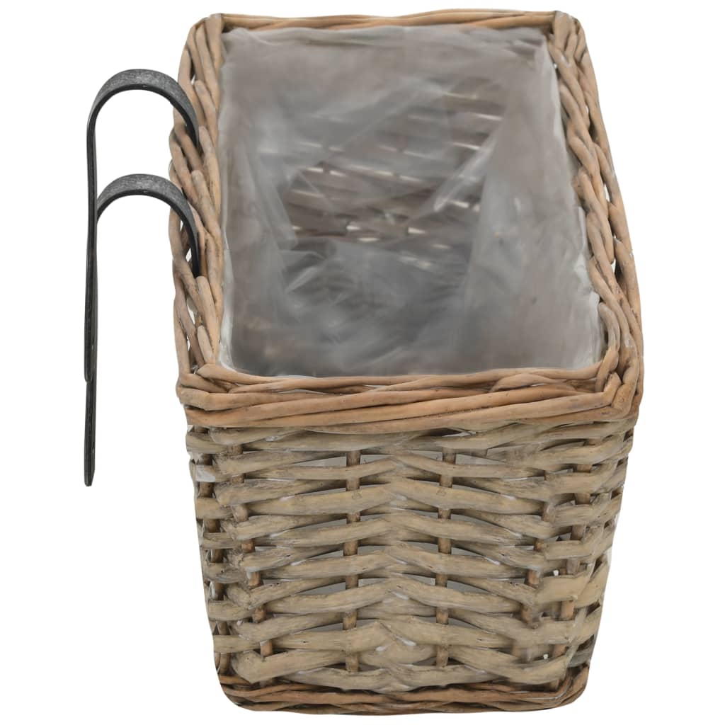 Balkonbakken 2 st 60 cm wicker met PE-voering is nu te koop bij PeponiXL, paradijselijk wonen!