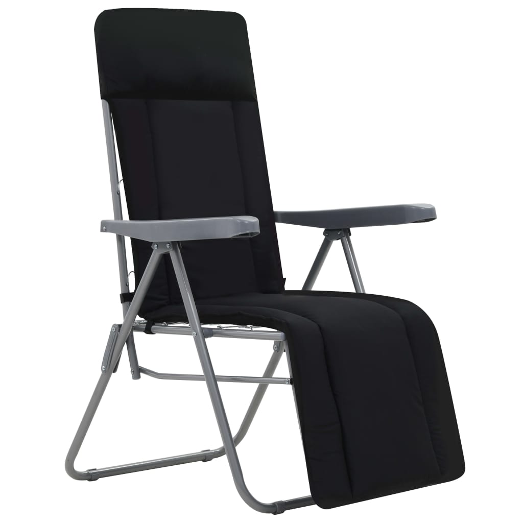 Tuinstoelen met kussen inklapbaar 2 st zwart is nu te koop bij PeponiXL, paradijselijk wonen!