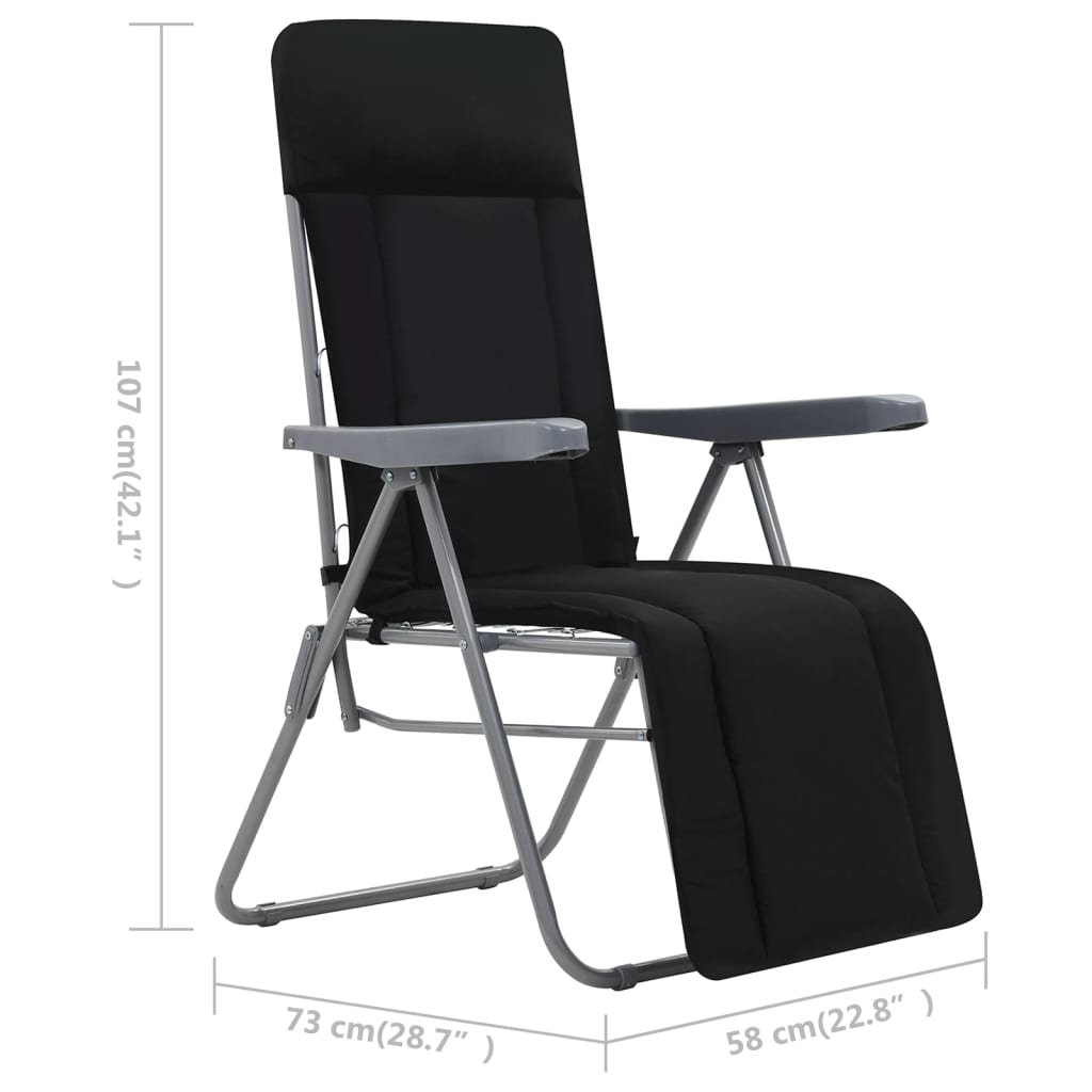 Tuinstoelen met kussen inklapbaar 2 st zwart is nu te koop bij PeponiXL, paradijselijk wonen!