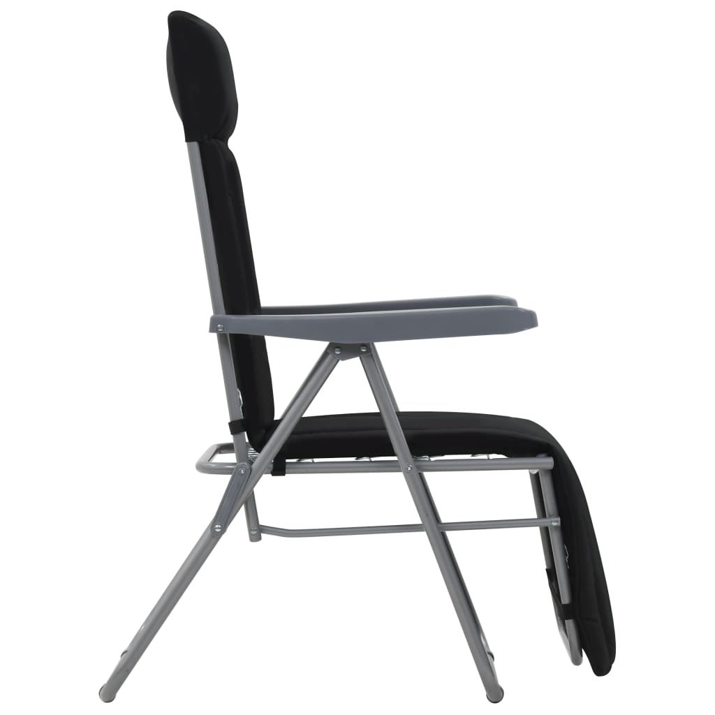 Tuinstoelen met kussen inklapbaar 2 st zwart is nu te koop bij PeponiXL, paradijselijk wonen!