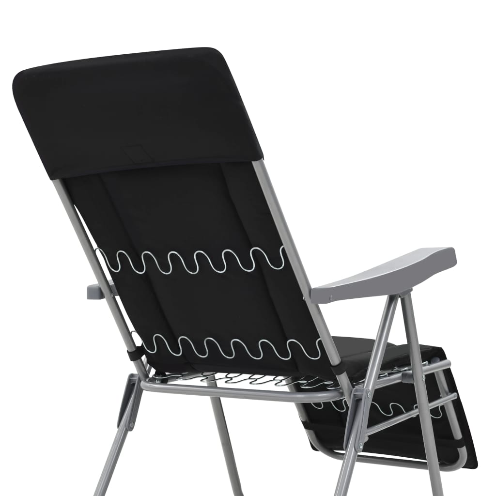 Tuinstoelen met kussen inklapbaar 2 st zwart is nu te koop bij PeponiXL, paradijselijk wonen!