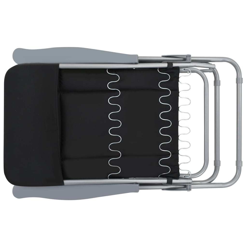 Tuinstoelen met kussen inklapbaar 2 st zwart is nu te koop bij PeponiXL, paradijselijk wonen!